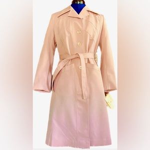 Vintage 1970s Deadstock Jerold Outer Banks Trench Coat | Pink | Size M